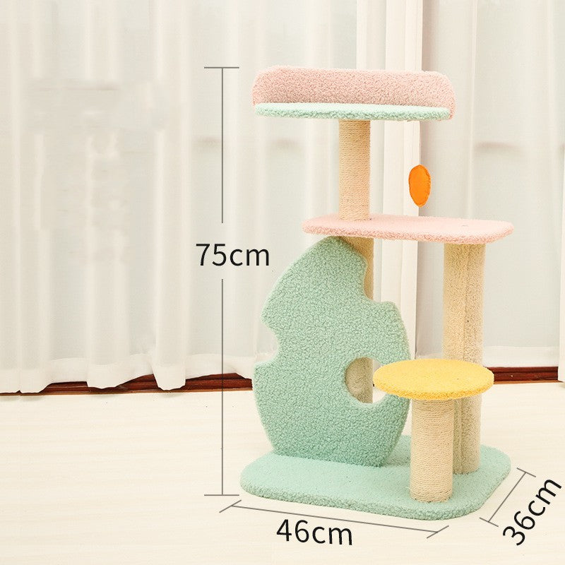 Colorful Large Cat Tree with Condo & Hammock | Multi-Level Scratching Post for Big Cats