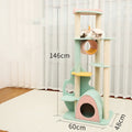 Colorful Large Cat Tree with Condo & Hammock | Multi-Level Scratching Post for Big Cats