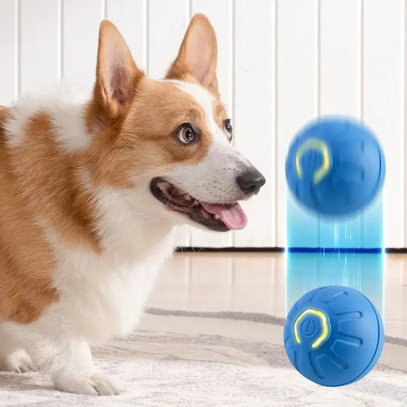 Smart Automatic Moving Dog Toy Ball – USB Rechargeable, Jumping & Rotating Interactive Chew Ball for Puppies & Dogs