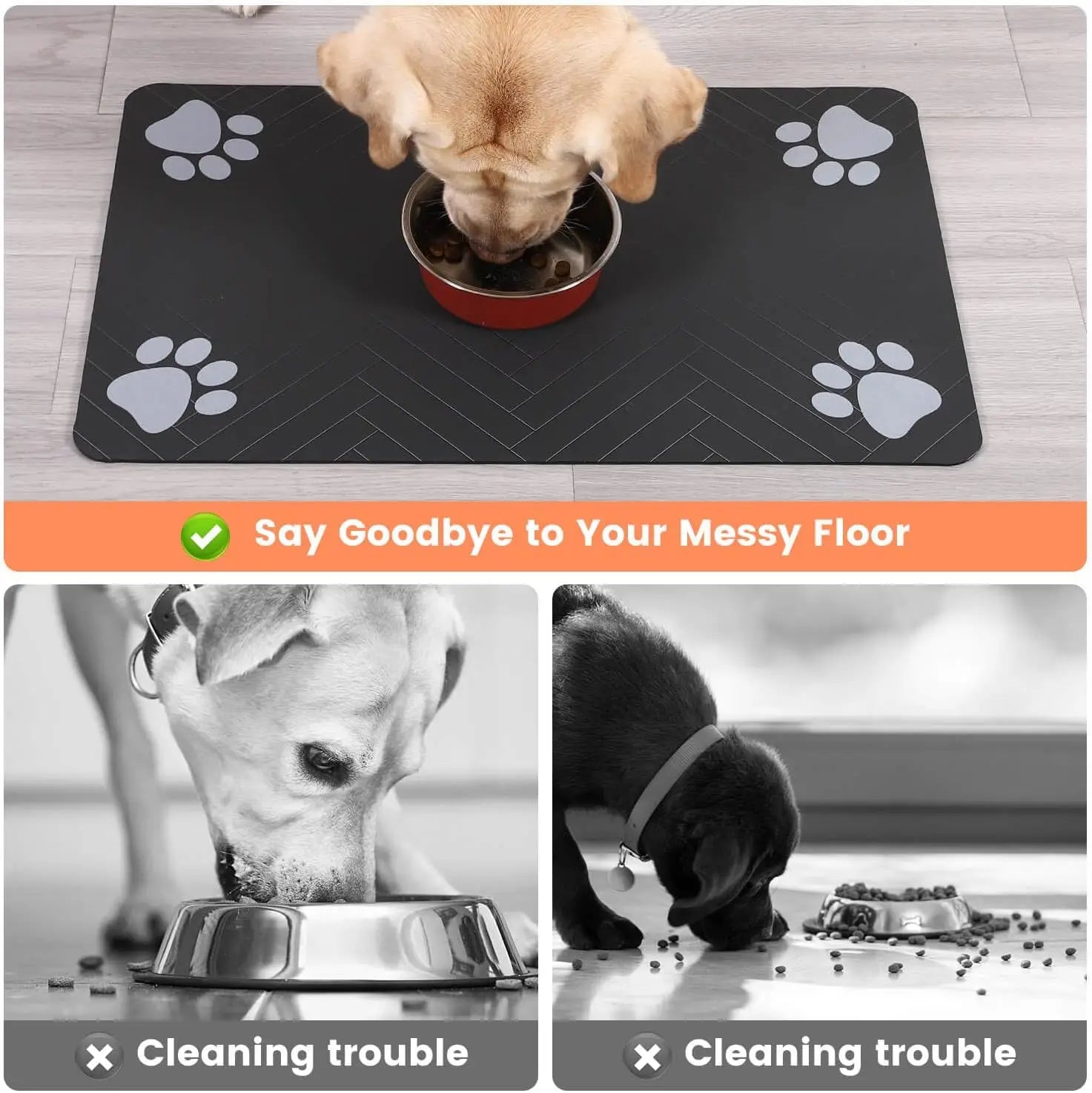 Waterproof Dog Bowl Mat | Non-slip, Quick Dry Feeding Pad for Pets, Cats & Dogs